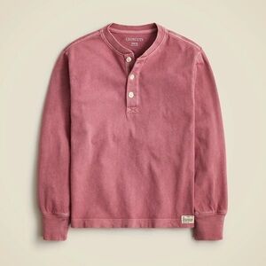 J crew Kids' long-sleeve garment-dyed henley T-shirt in vintage jersey